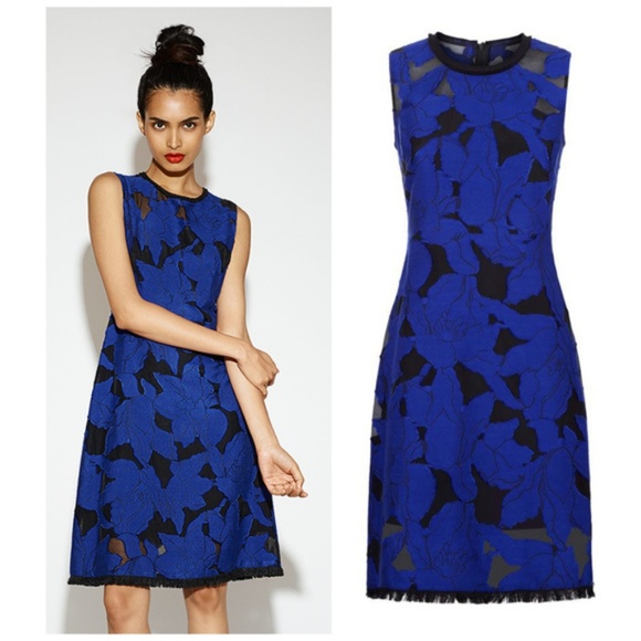 Elie Tahari Ophelia Floral Applique Shift Dress - Picture 1 of 3